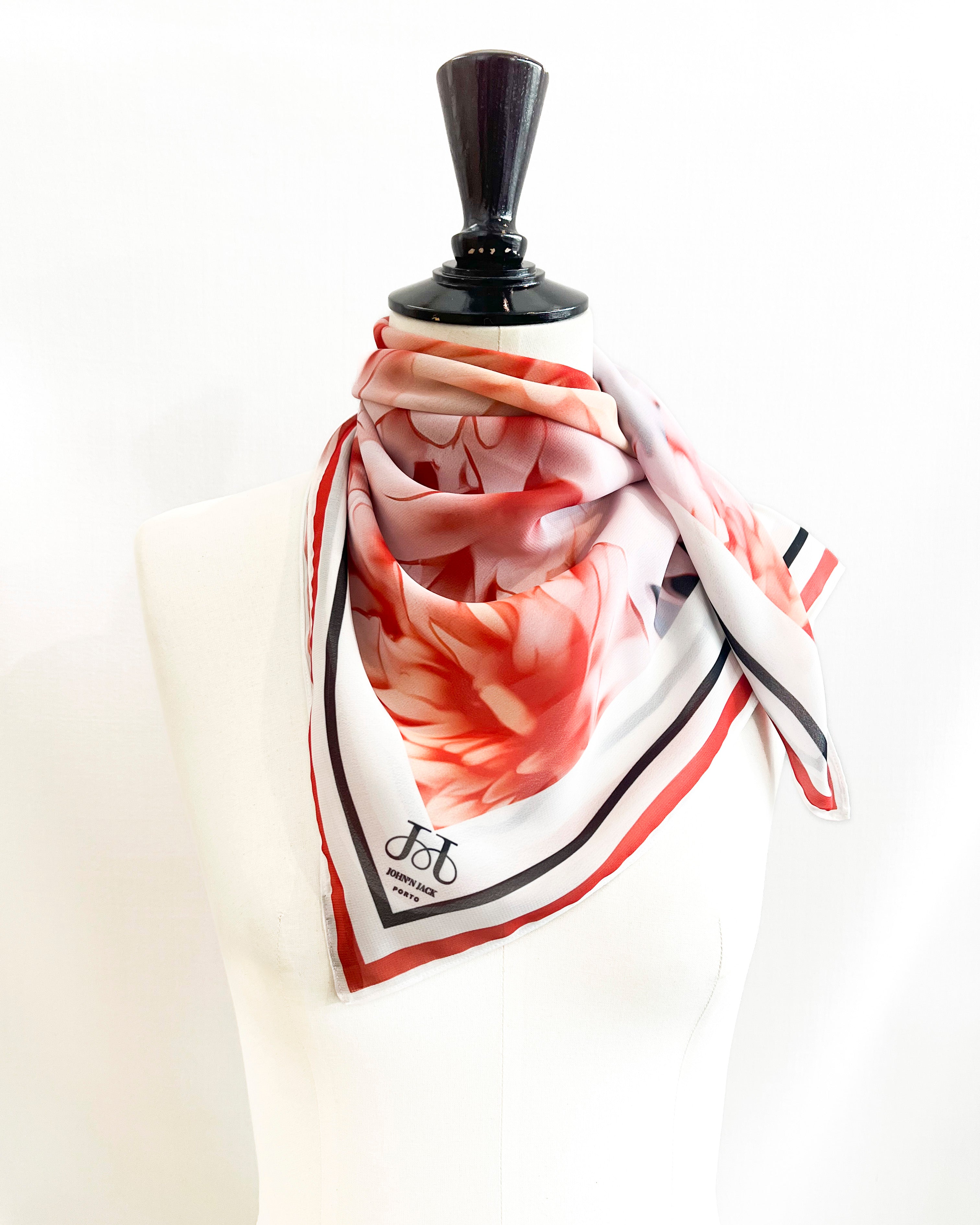 Grand foulard blanc "dhalia"